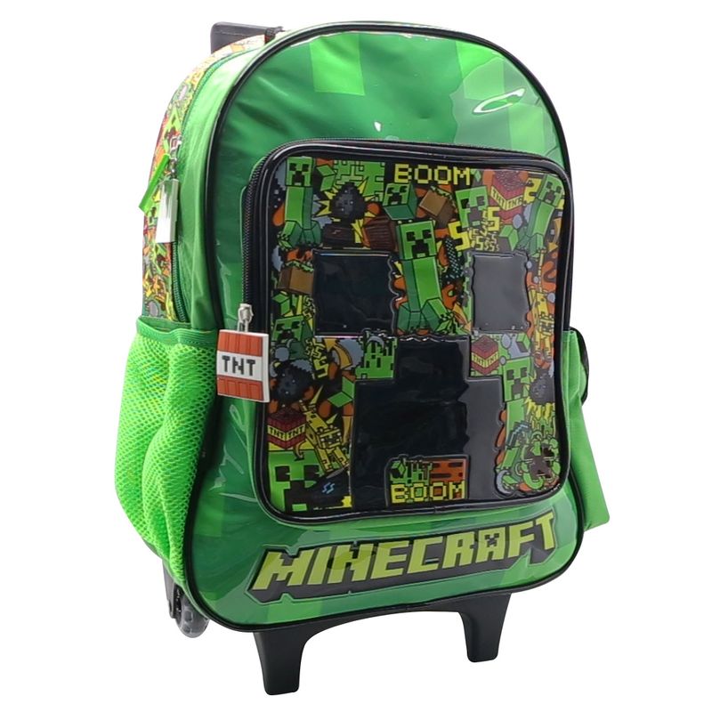 Mochila Escolar Minecraft Greeny Americana Adaptable A Carro - Mochila  Minecraft