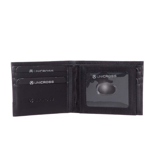 Billetera Unicross de cuero c/ vivo y doble tarjetero c/ visor