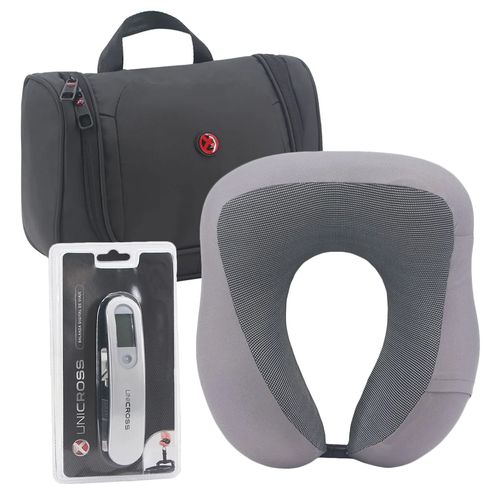 Combo viajero neceser + almohada + balanza