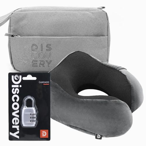 Combo viajero neceser + almohada + candado