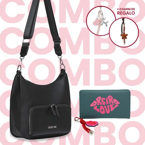 Combo Oreiro Love bandolera + maxi billetera + regalo!